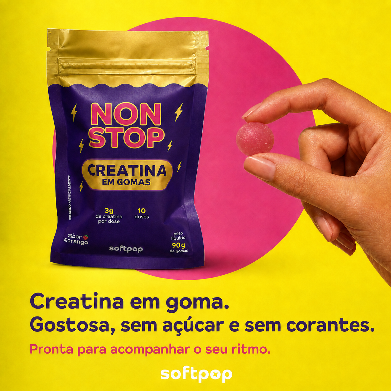 PROMOÇÃO DE LANÇAMENTO | Creatina em Goma Sabor Morango | NON STOP