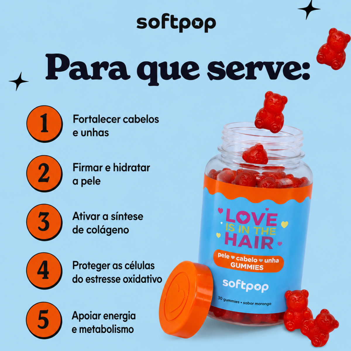 Colágeno em Goma Sabor Morango | Love is in the Hair