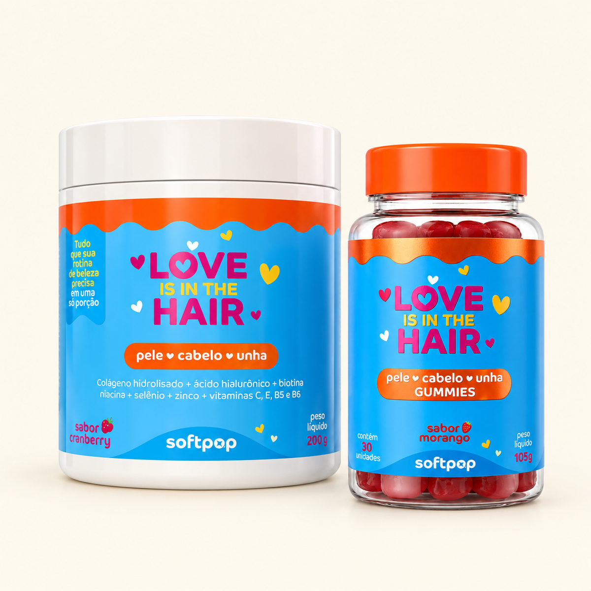 Kit Colágeno em Pó e Goma | Beauty and Glow SOFTPOP